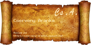 Cserveny Aranka névjegykártya