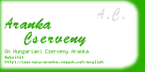 aranka cserveny business card